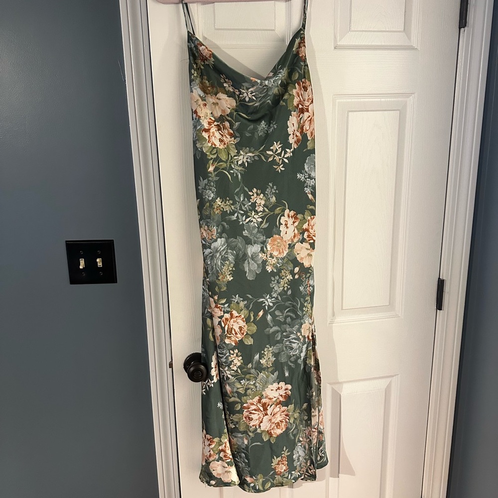 Floral Green Slip Dress